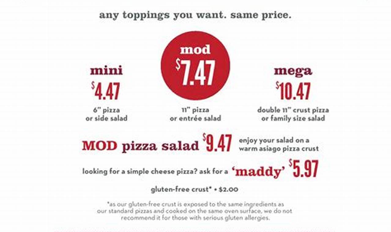 Mod Pizza Menu Prices 2024 Menu
