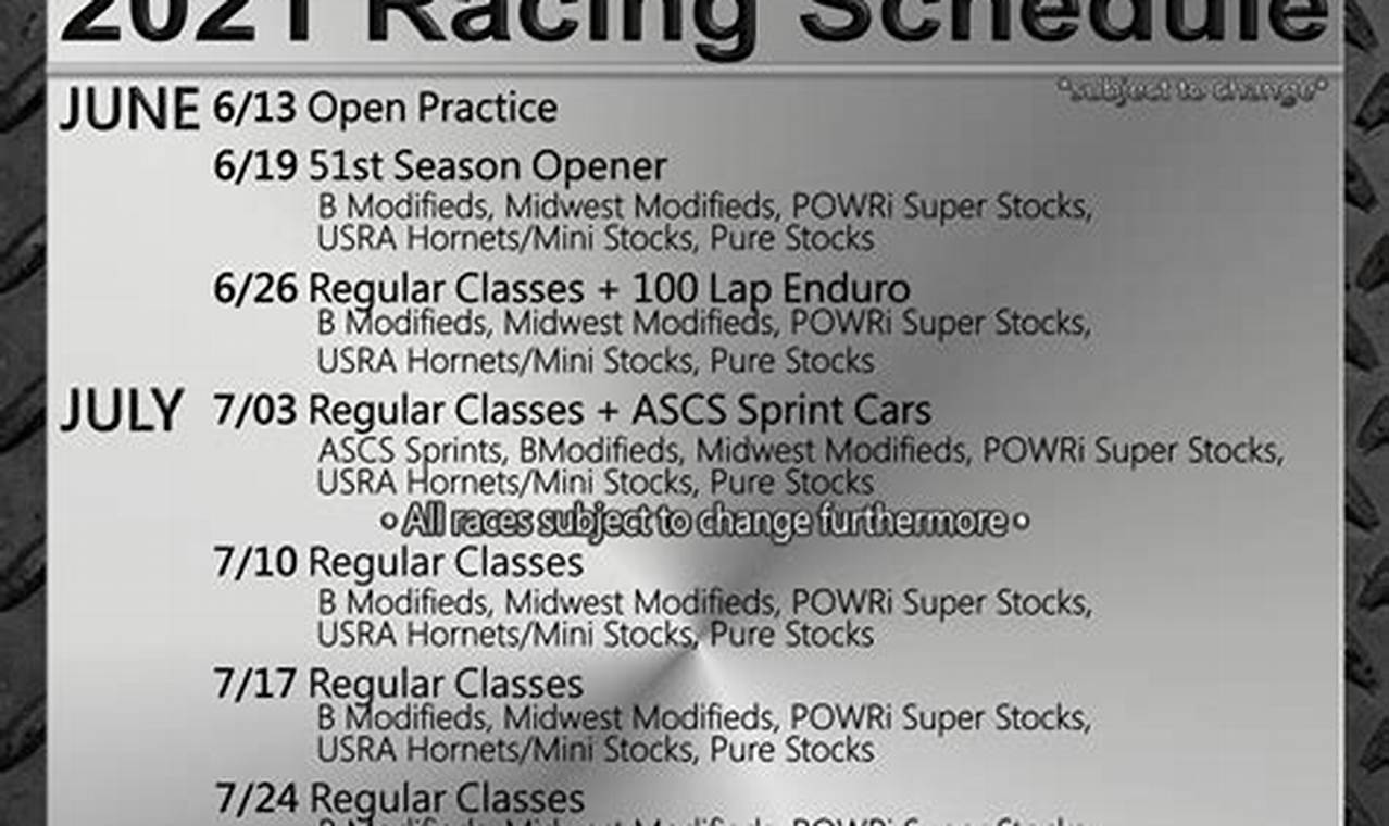 Monett Speedway 2024 Schedule