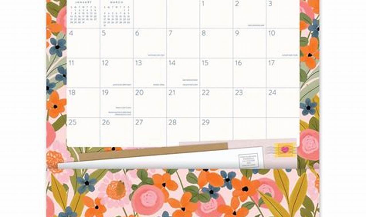 Monthly Ca2024 Wall Calendar With Pockets