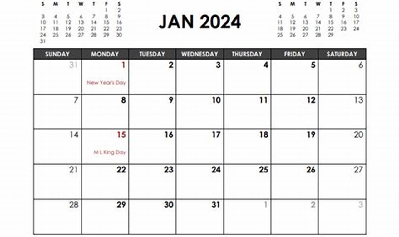 Monthly Calendar Planner 2024 Printable