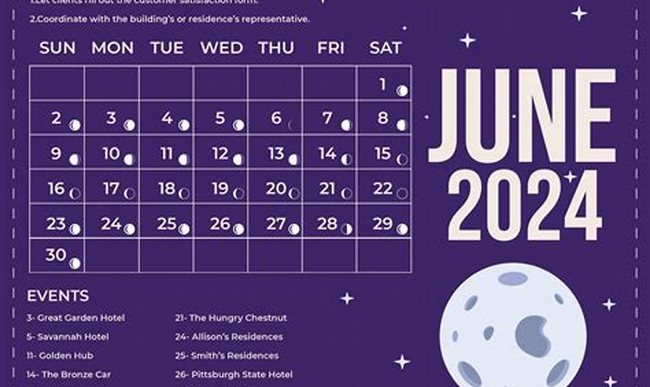 Moon Phase Calendar 2024 June 2024