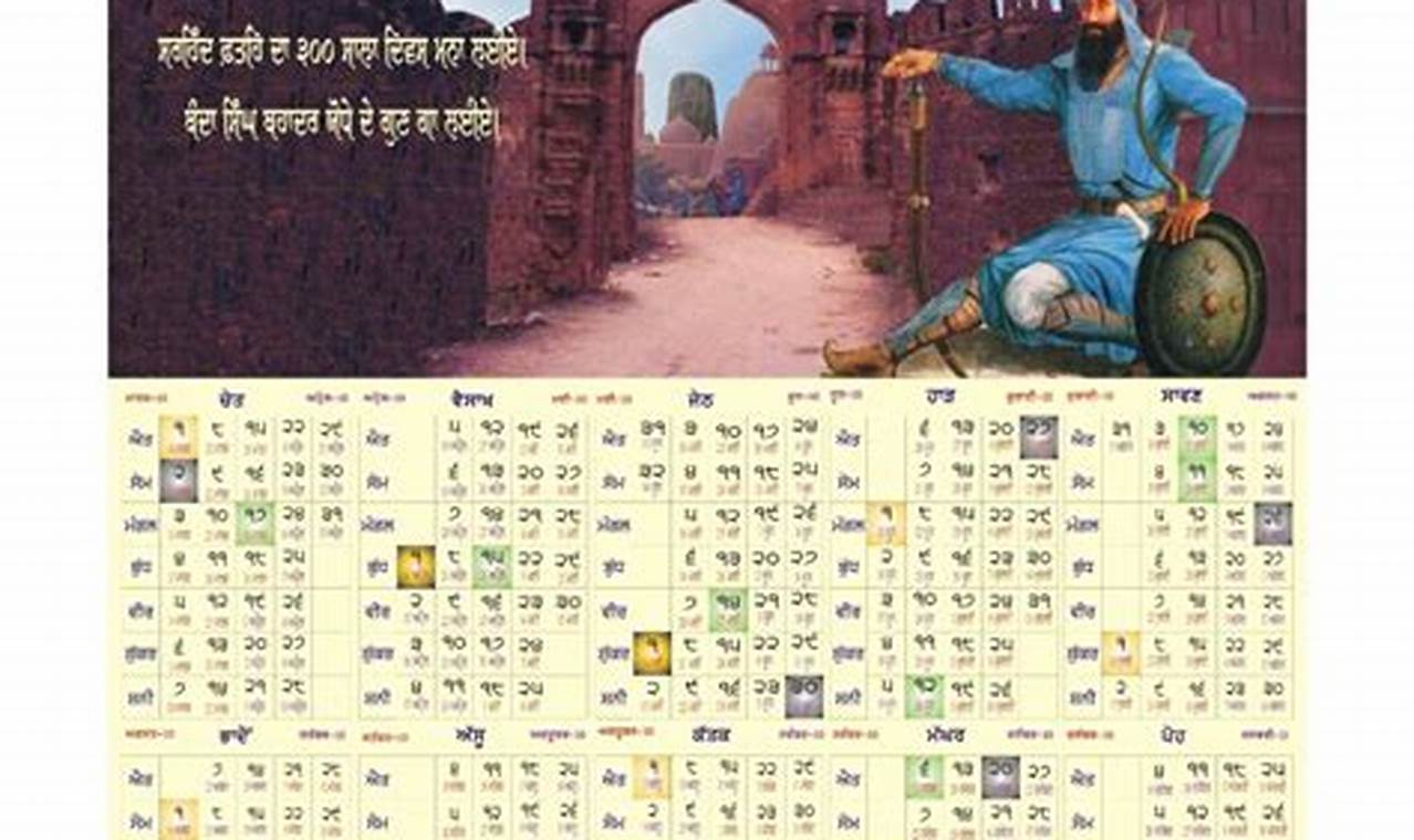 Nanakshahi New Year 2024 Calendar