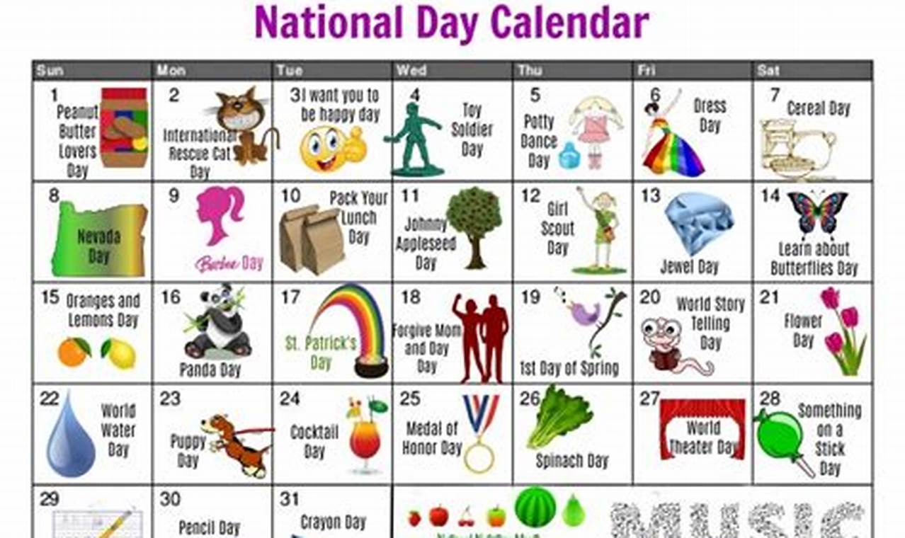 National Day Of Calendar March 2024