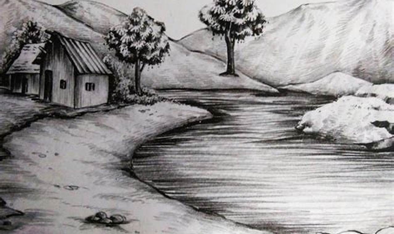 Natural Scenery Pencil Sketch: A Serene Journey into the Realm of Art