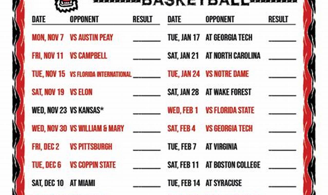Nc State 2024 Basketball Schedule