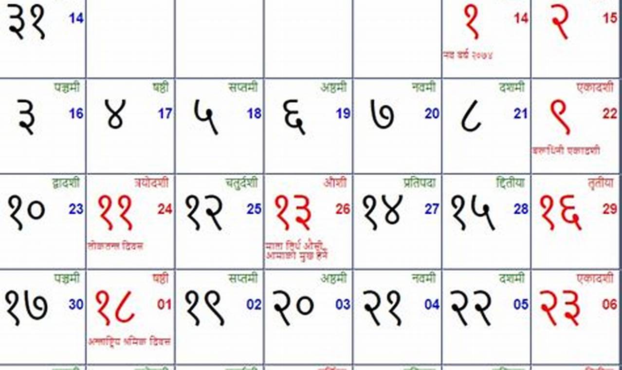Nepali Calendar 2024 Bhadra