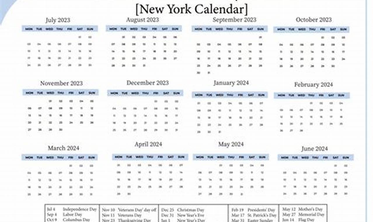 New York 2024 Calendar