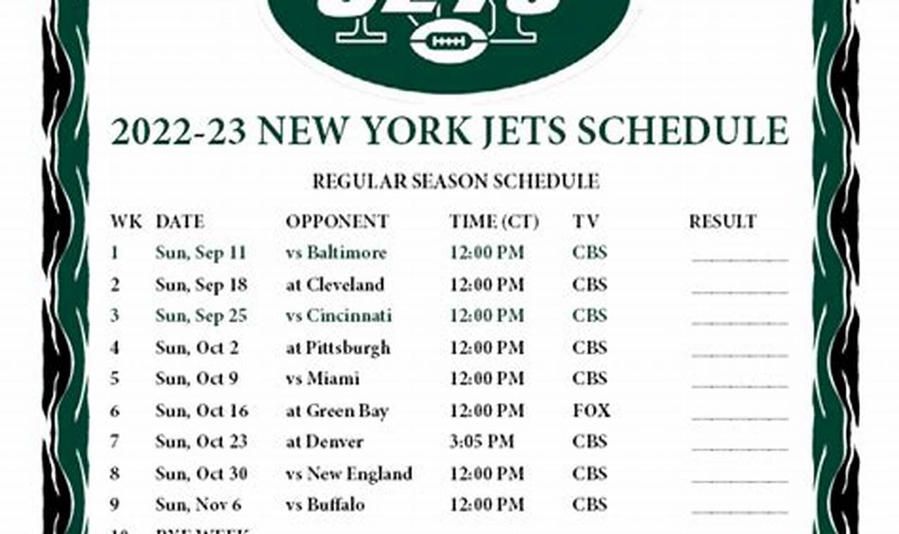 New York Jets Schedule 2024-24