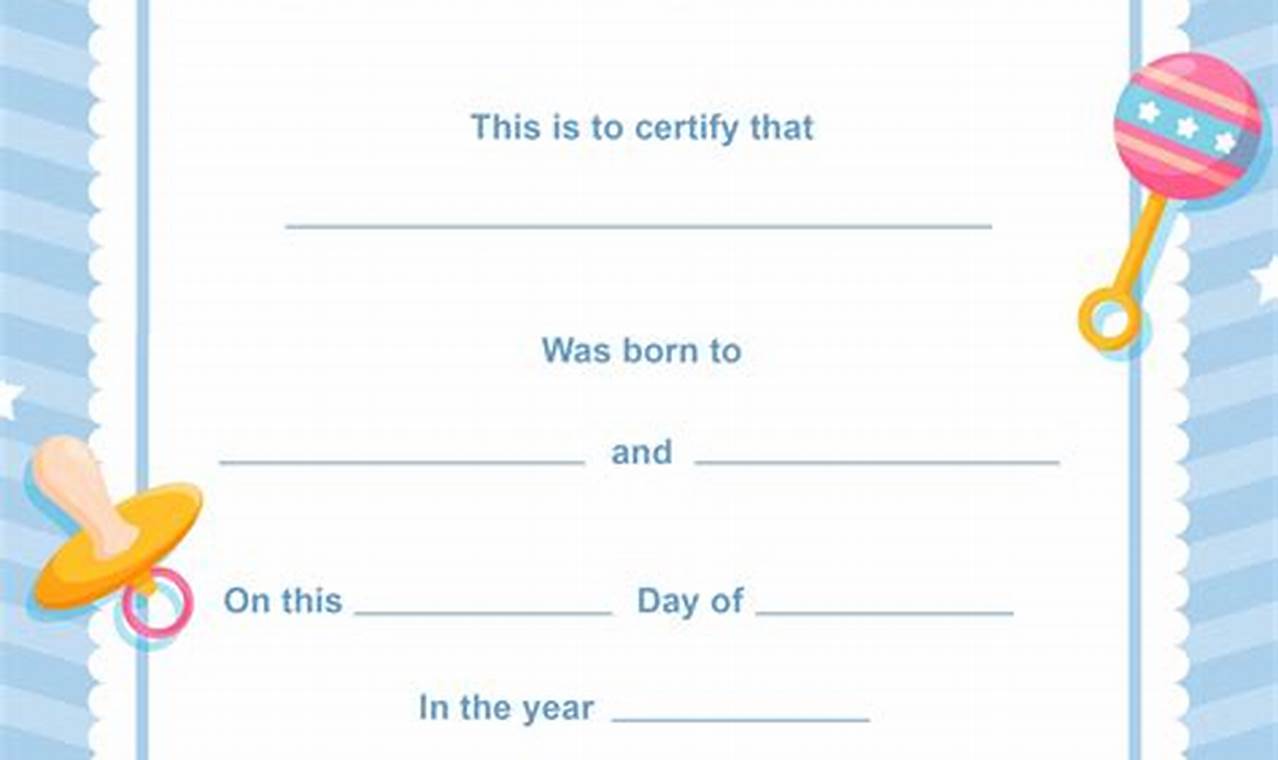 Official Newborn Birth Certificate Template and Checklist