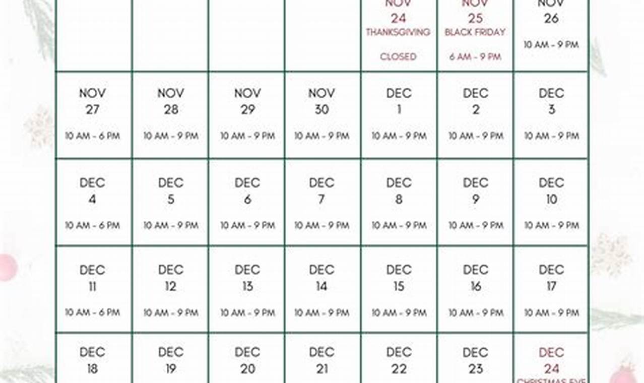 Northlake Mall Holiday Hours 2024 Season