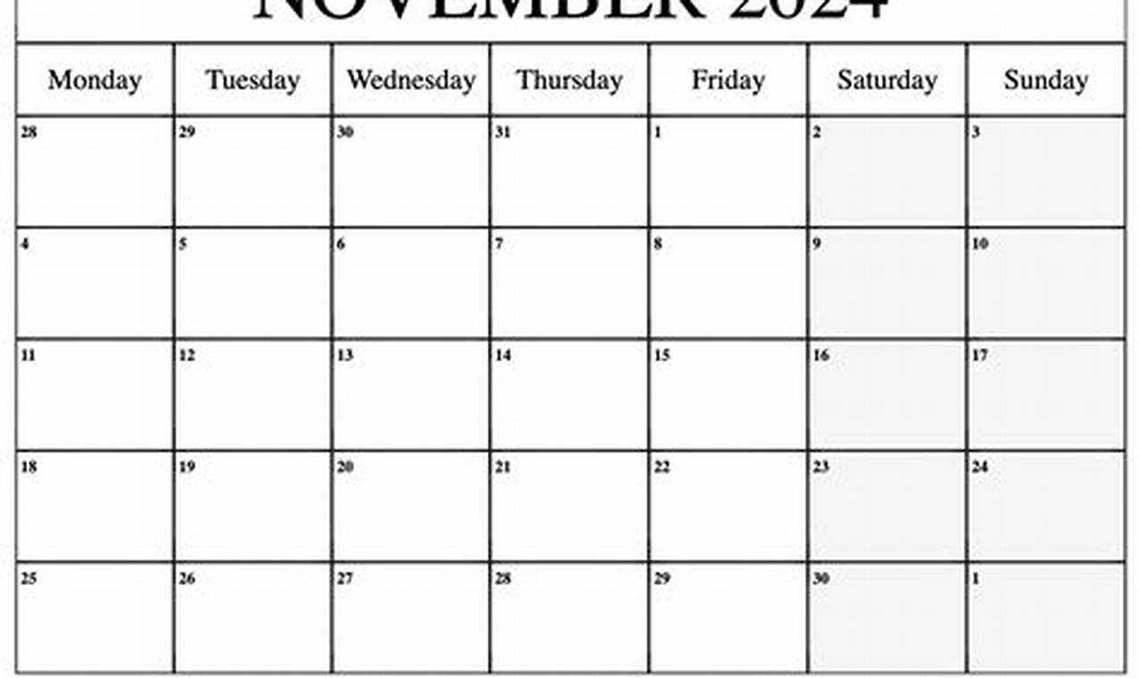 November 18 2024 Calendar