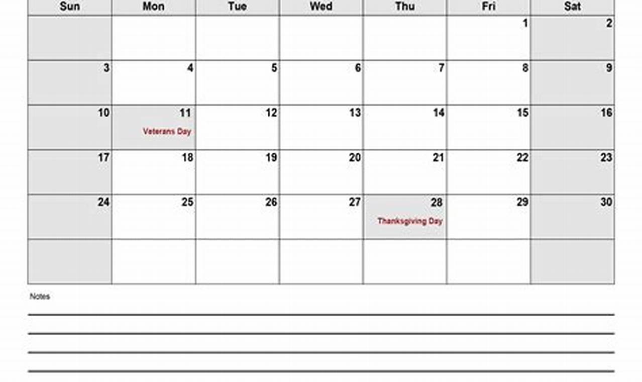 November 2024 Calendar Doc