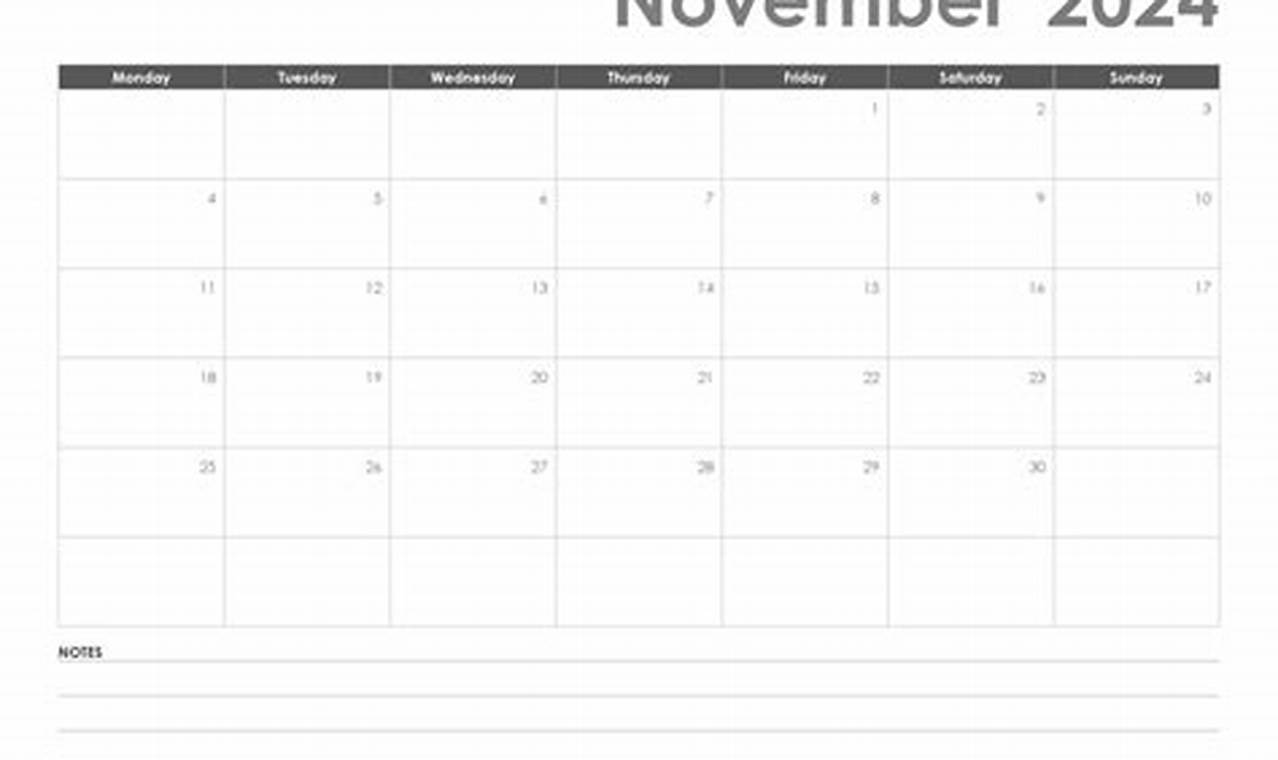 November 2024 Calendar Horizontal Vs Code