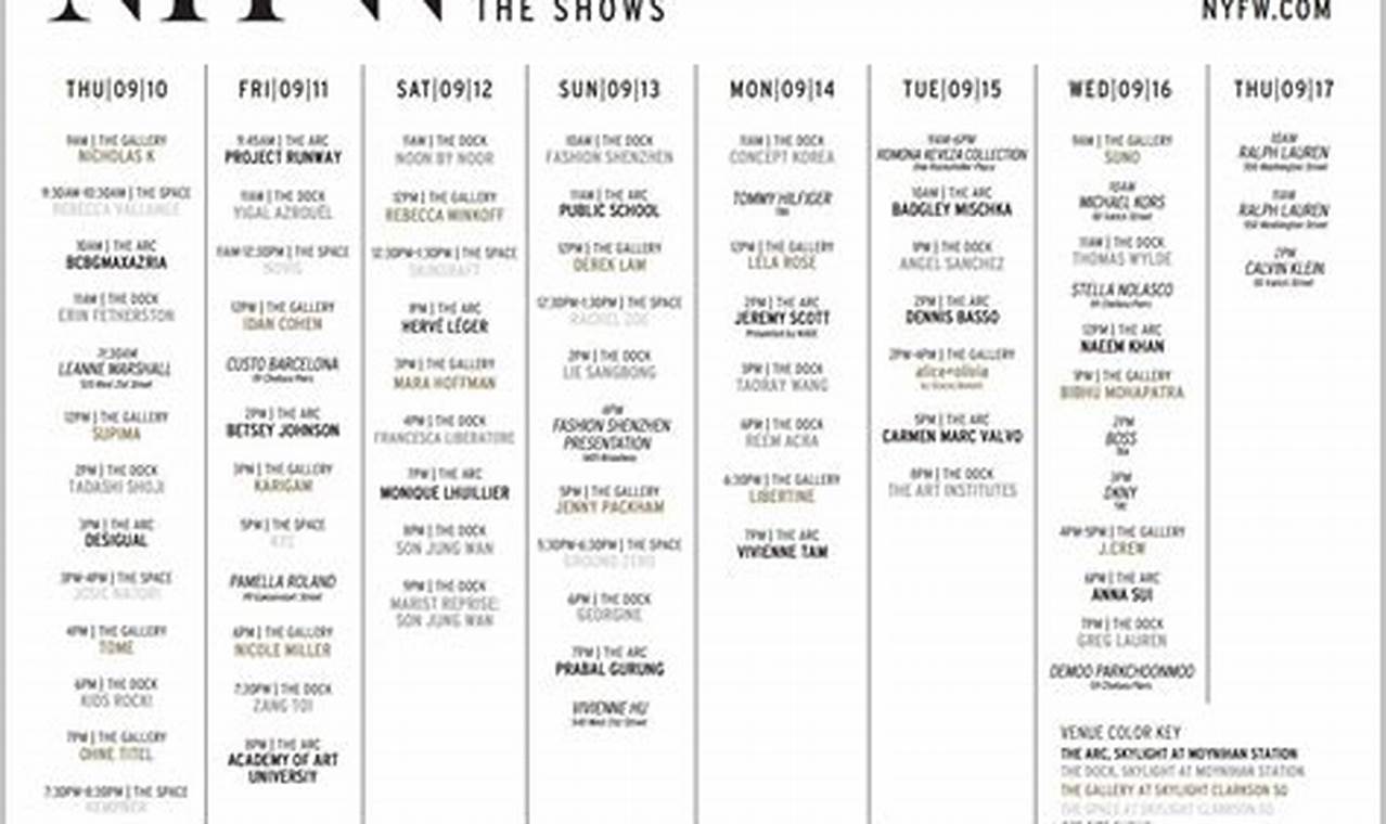 Ny Fashion Week 2024 Schedule