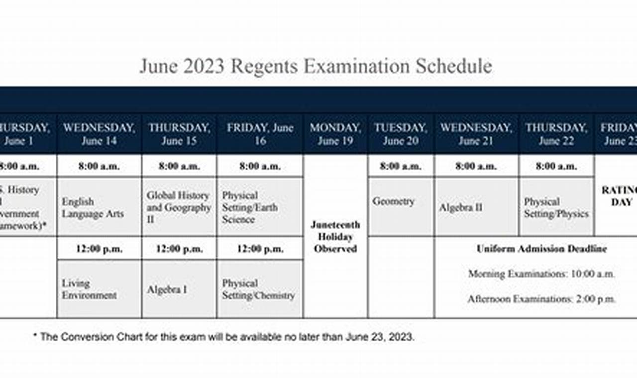 Nys Regents Exam Schedule June 2024 Calendar