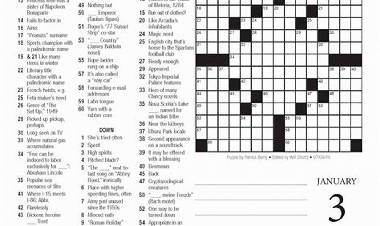 Nyt Crossword Answers November 1 2024