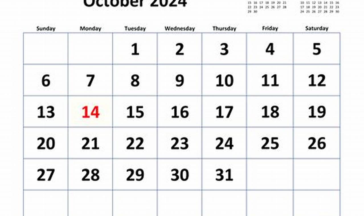 October 15 2024 Calendar