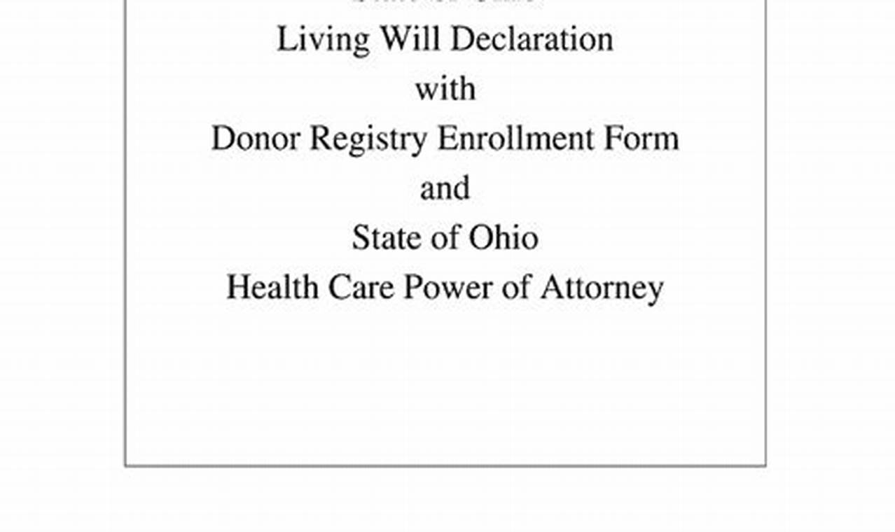 Ohio Advance Directives Fillable 2024