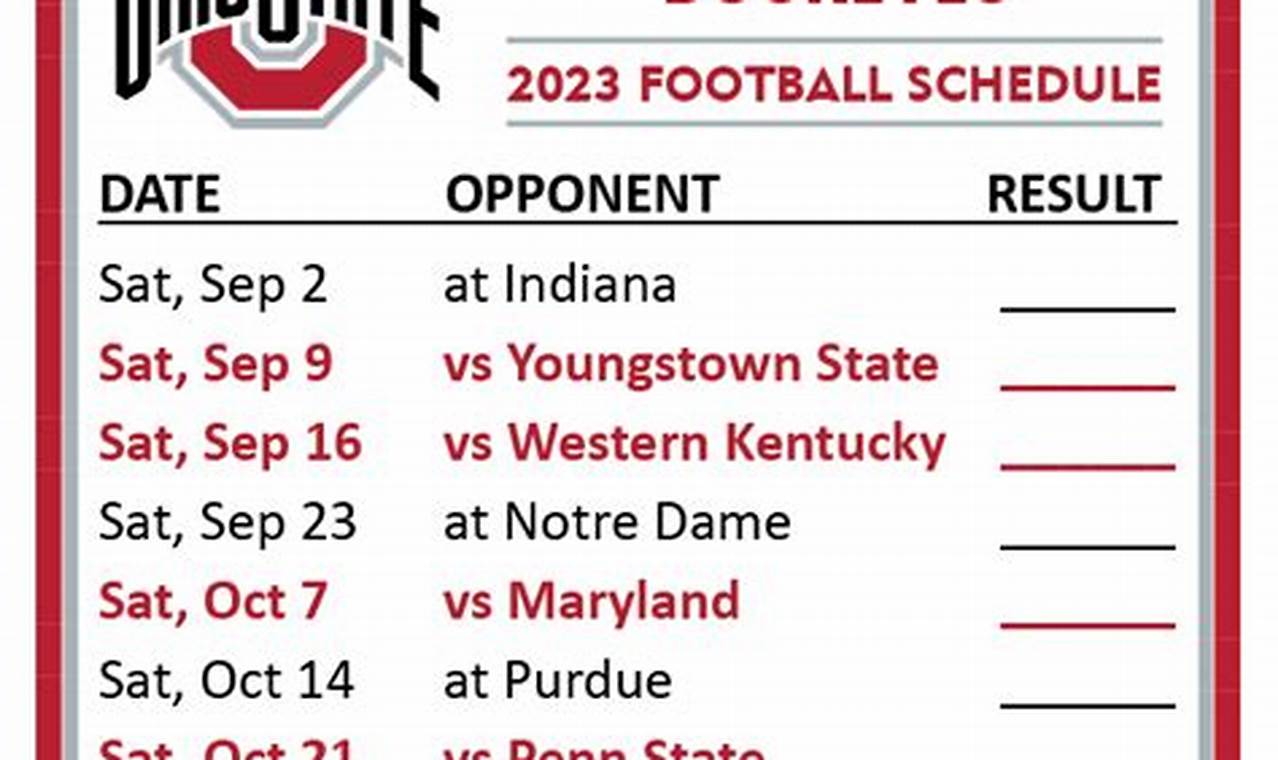 Ohio State Football 2024-24 Schedule