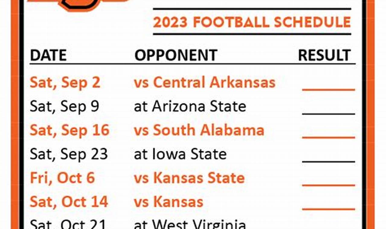 Ok State Football 2024 Schedule