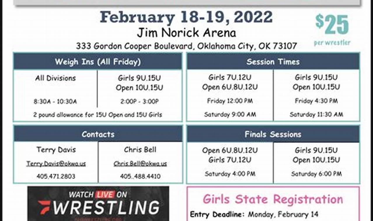 Okwa Wrestling Schedule 2024 2024