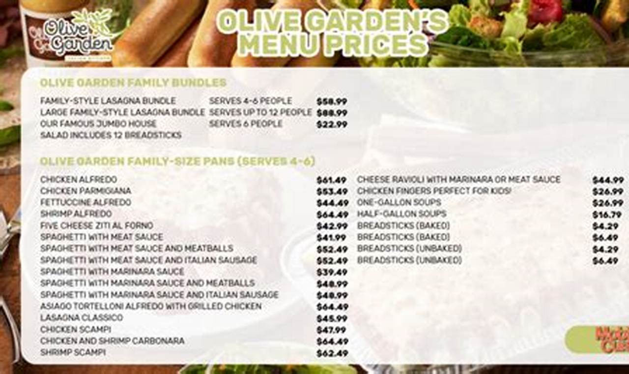 Olive Garden Prices 2024