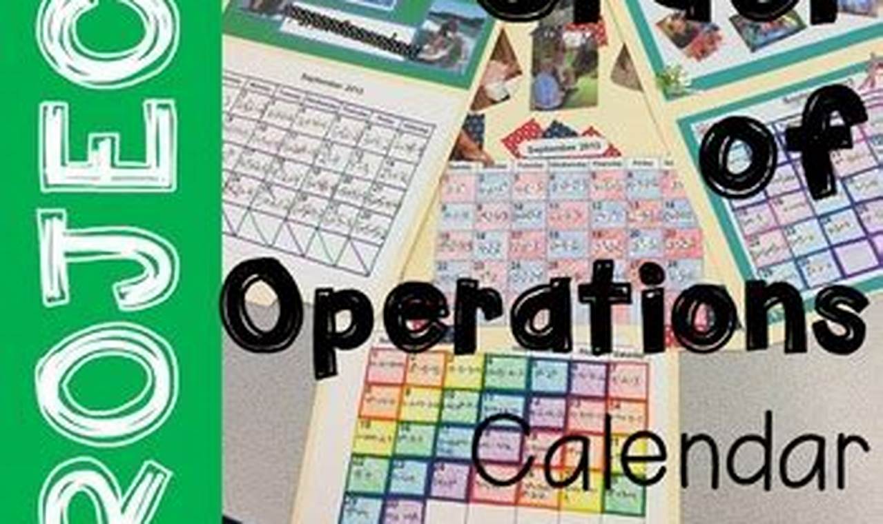 Order Of Operations Calendar Project