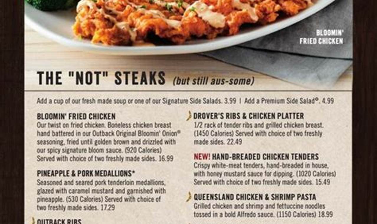 Outback Steakhouse Menu With Prices 2024