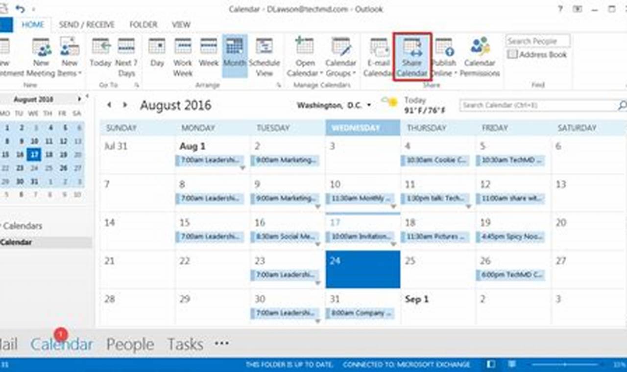 Outlook Calendar Sharing