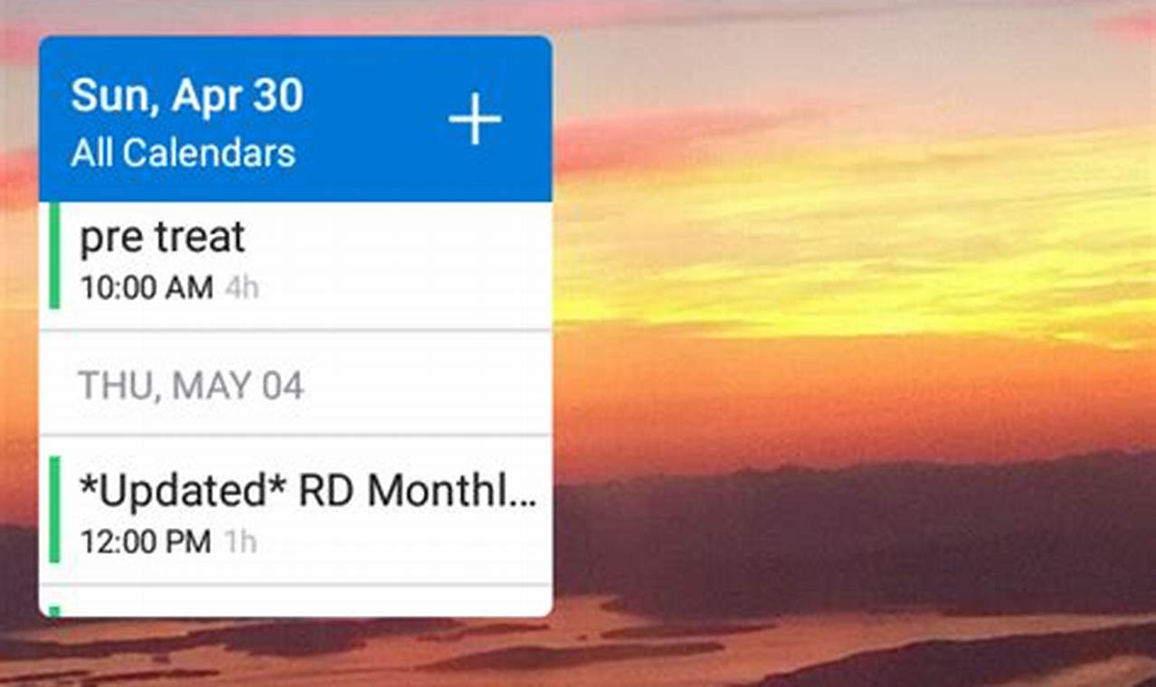 Outlook Calendar Widget Android Month View