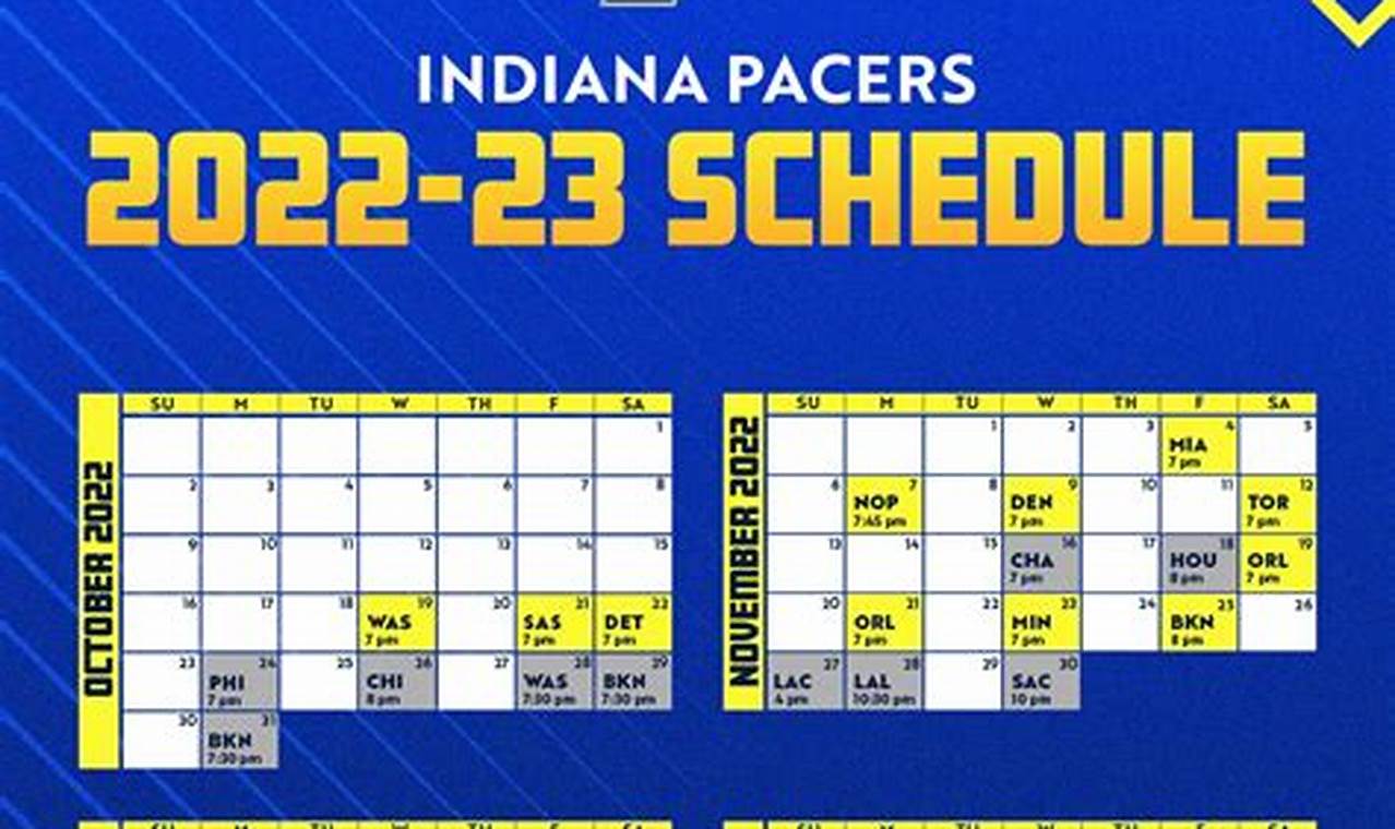 Pacers Schedule Calendar