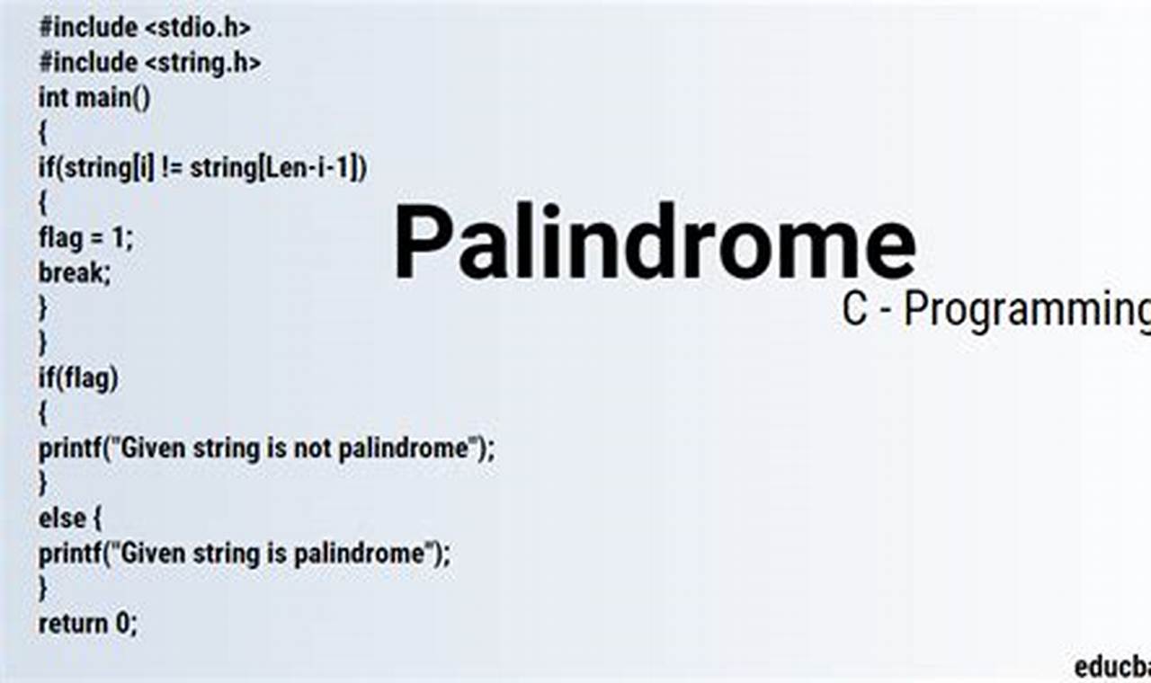 Palindrome String Program In C
