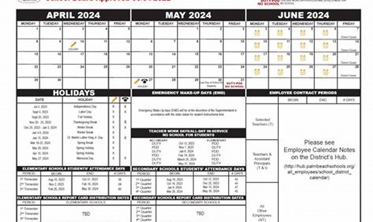 Palm Beach County School Calendar 2024