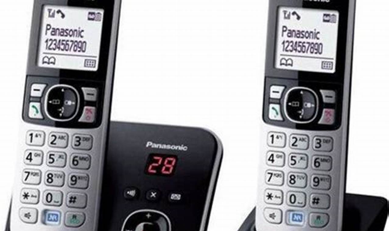 Panasonic Kx Tg6822 Duo Téléphones Sans Fil Répondeur Noir Gris