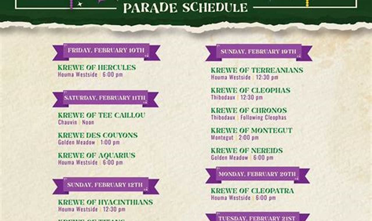 Parade Schedule For 2024