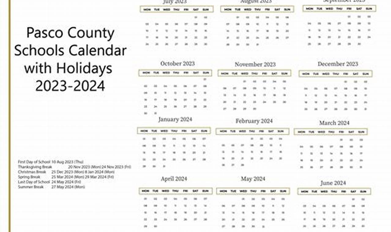 Pasco County Calendar 2024 2024