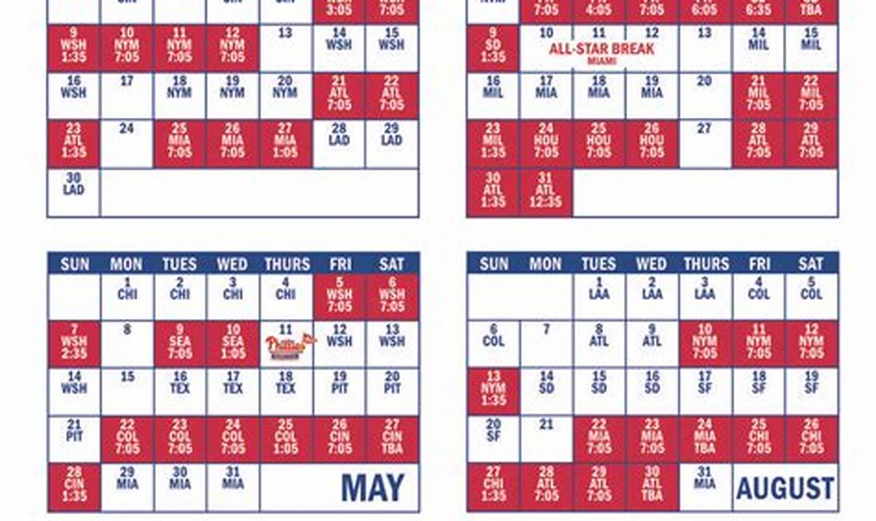 Phillies Schedule 2024 Printable Calendar