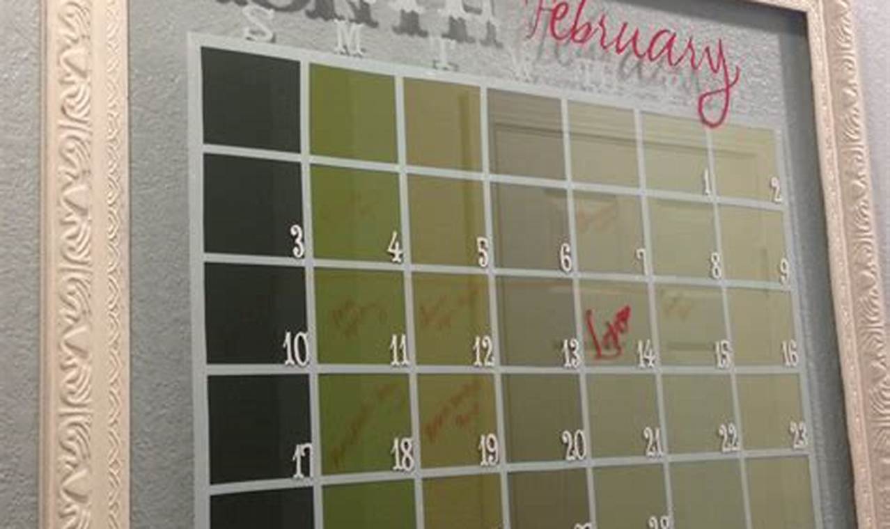 Picture Frame Dry Erase Calendar