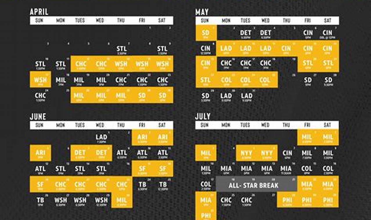 Pittsburgh Pirates 2024 Home Schedule