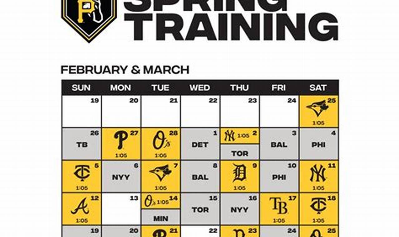 Pittsburgh Pirates Spring Training Schedule