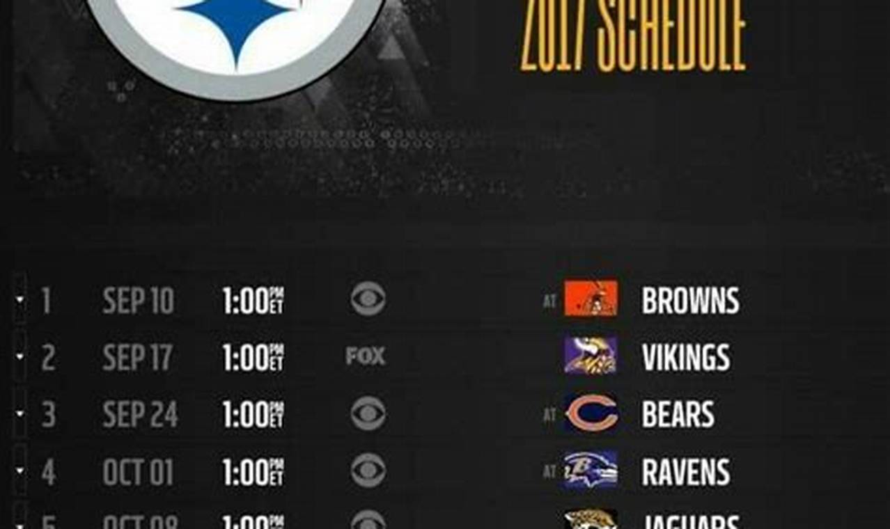 Pittsburgh Steelers 2024 To 2024 Schedule