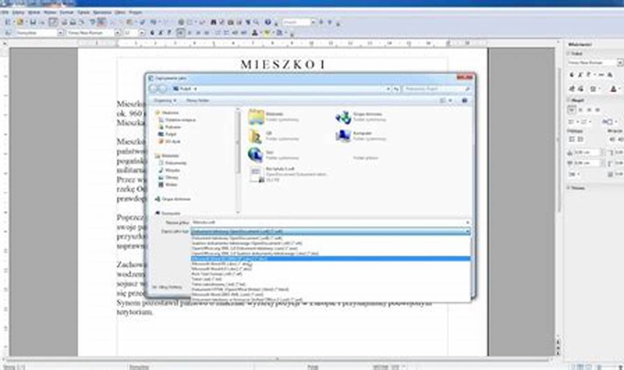 Pobieram Dokument I Nie Moge Otworzyc W Openoffice