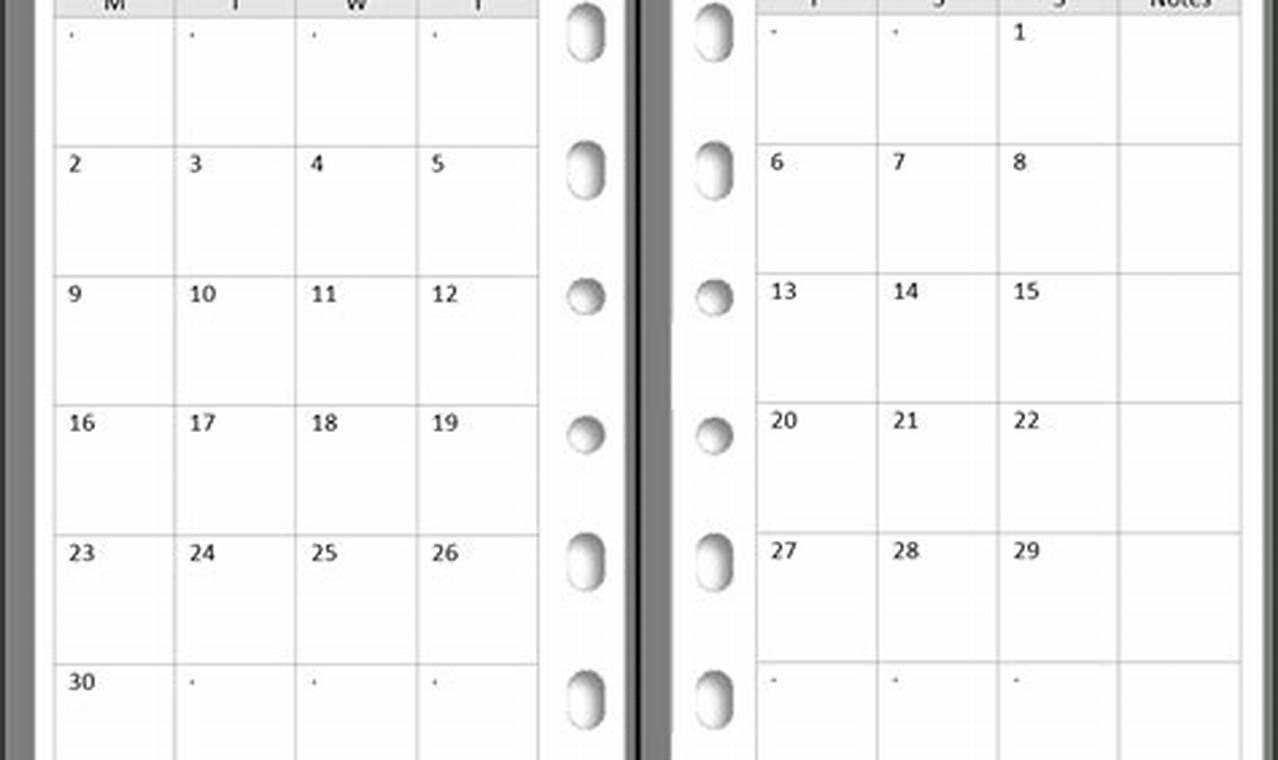 Pocket Calendar Template Microsoft Word