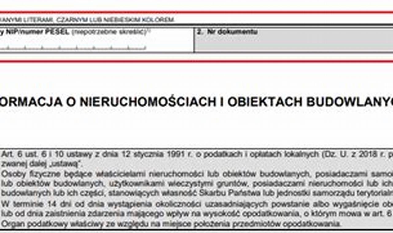 Podatek Od Nieruchomości Kraków Dokument In-1 2017