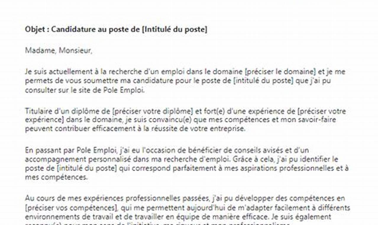 Votre Lettre de Motivation Pôle Emploi : Découvrez des Secrets pour Réussir