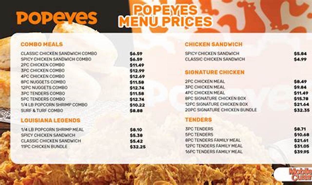 Popeyes Menu 2024 With Prices