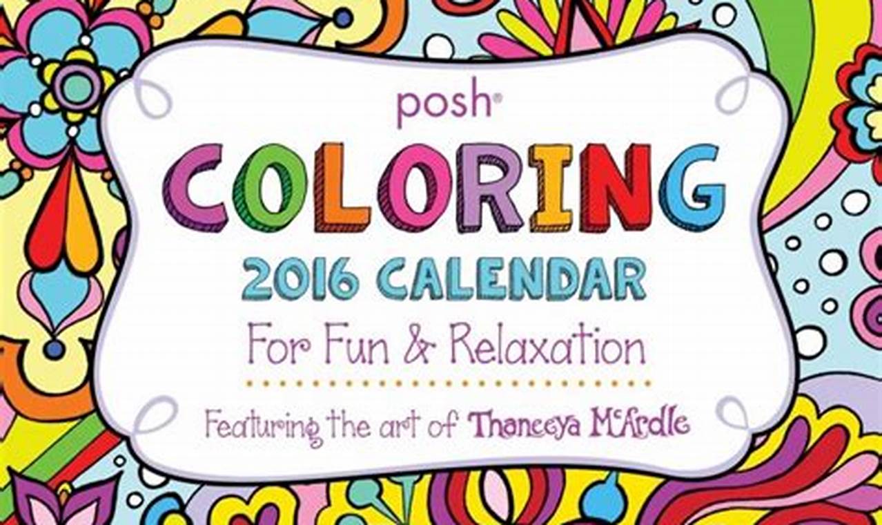 Posh Coloring Calendar