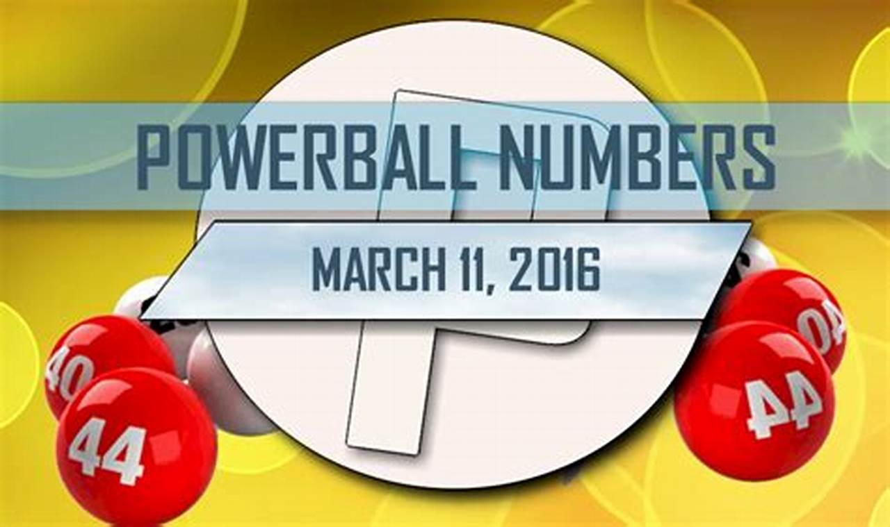 Powerball March 11 2024 Winning Numbers