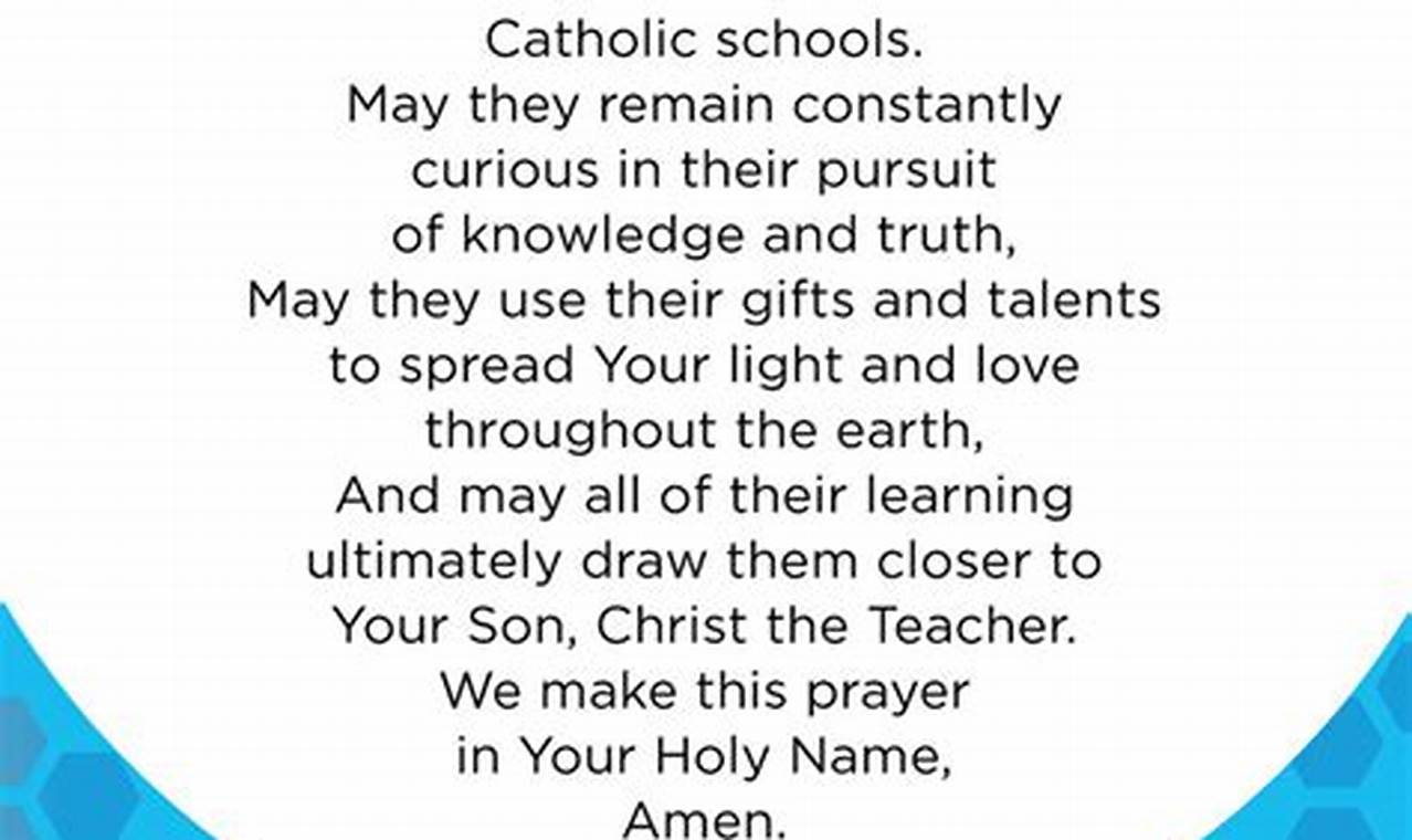 Prayer For Catholic Schools Week 2024