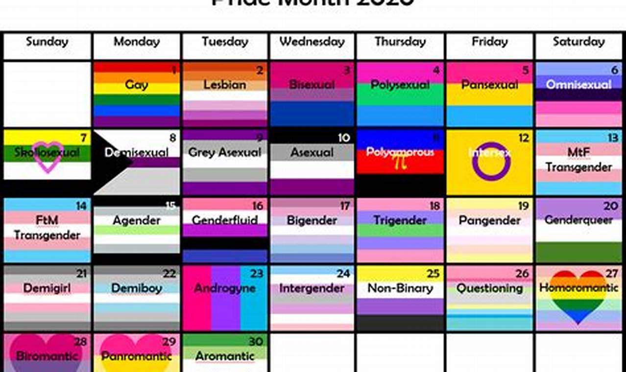 Pride Month Calendar 2024